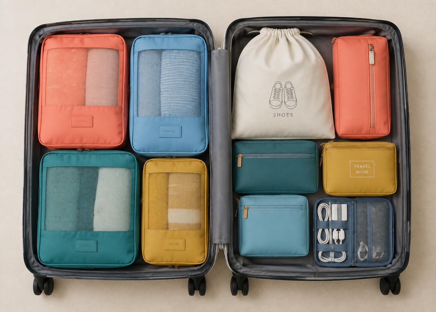 Organised suitcase